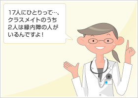 17人にひとりって…、クラスメイトのうち2人は緑内障の人がいるんですよ！